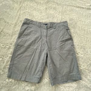 Men’s Sonoma Blue/White Stripe Flat Front Shorts  Sz 32 100% Cotton